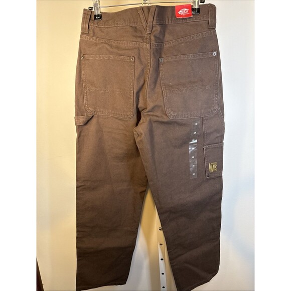 NEW Vans Canvas Double Knee Loose Fit Carpenter Pant Brown Sz 28 Waist Skater - Picture 6 of 10